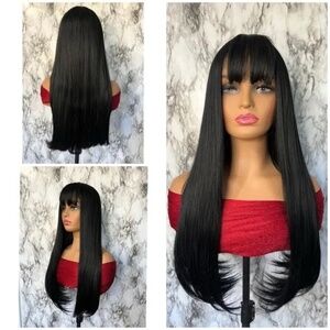 Gorgeous Wig Synthetic High Quality, Human hair appearance, Black Long Thick Hai